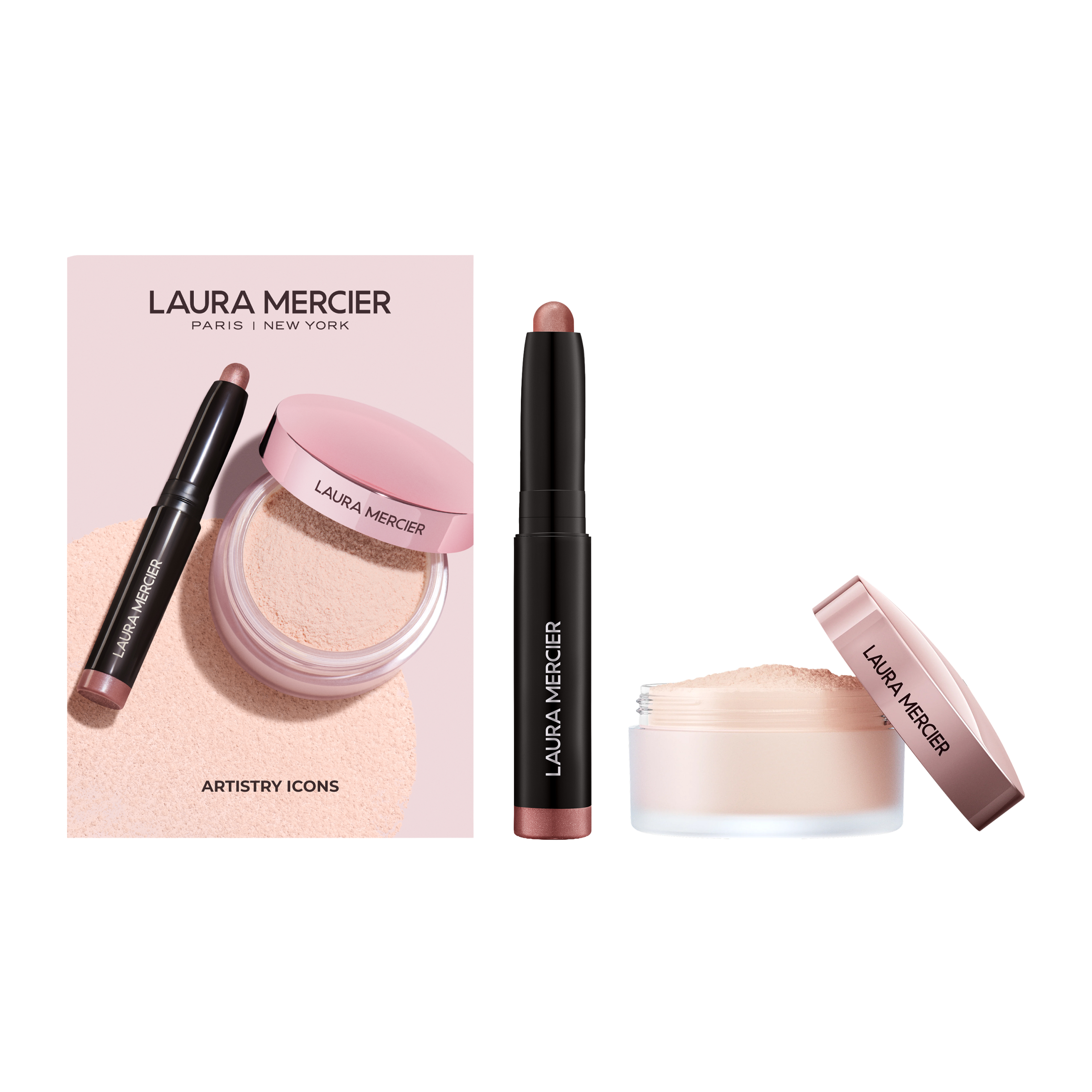 Artistry Icons Translucent Loose Setting Powder Tone Up and Mini Caviar Stick Eye Shadow Set